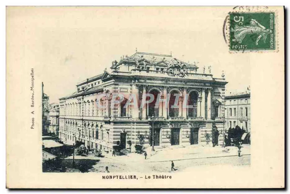 Montpellier — O Teatro — Foto A. Bardeu, Montpellier - Frente