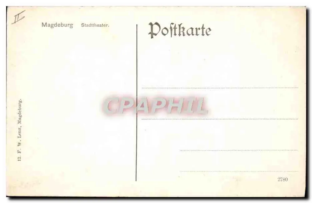 Magdeburg — Stadttheater — F. W. Lenz, n° 2780 - Verso