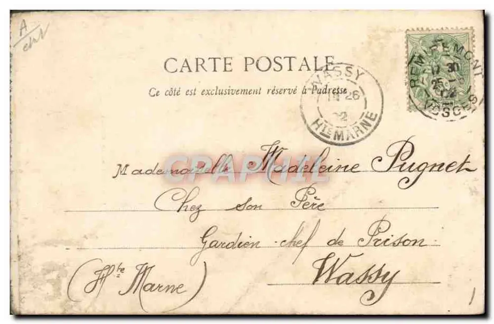 Remiremont — Interior da prisão — Imp. Ad Weick, Saint-Dié (Depósito) N° 4720 - Verso