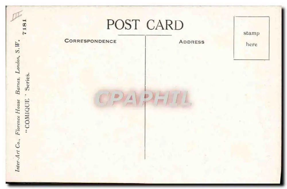Zwei Kinder mit Flugzeug — Donald McCall — Comique Series, Florence House, Barnes, London, S.W. - Rückseite
