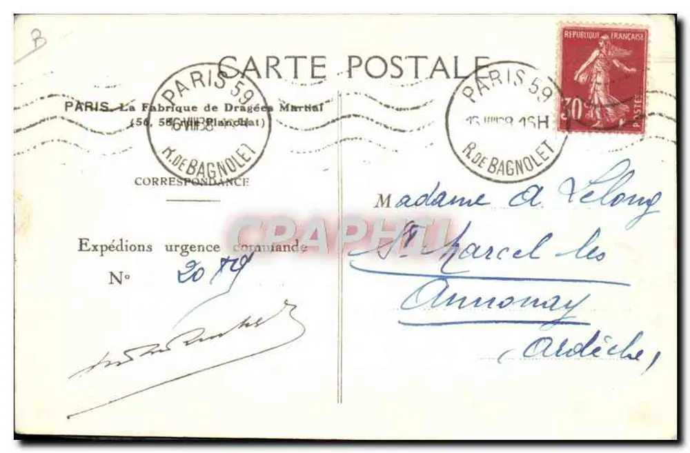 Konfektionsfabrik Martial Duchesne — Paris — Verleger - Rückseite