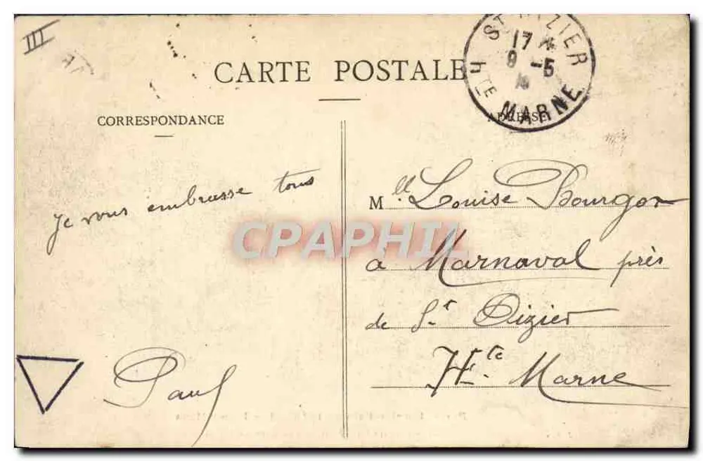 Paris (Januar-Februar 1910) - Die Überschwemmungen - Rue de Bercy gegenüber der Gare de Lyon — J.F. n°33 - Rückseite