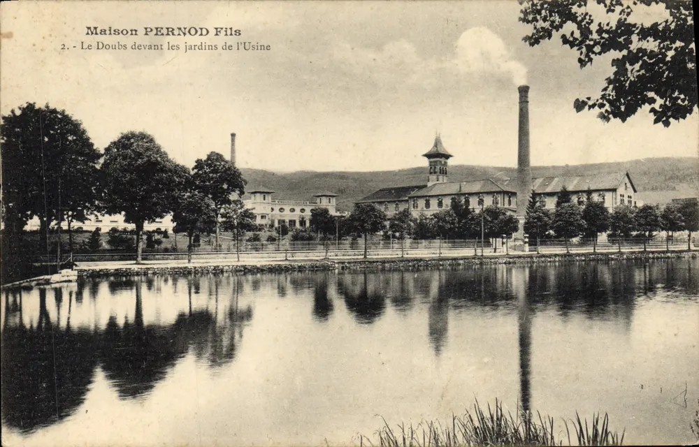Casa PERNOD Fils — O Doubs diante dos jardins da Fábrica — n°2 - Frente