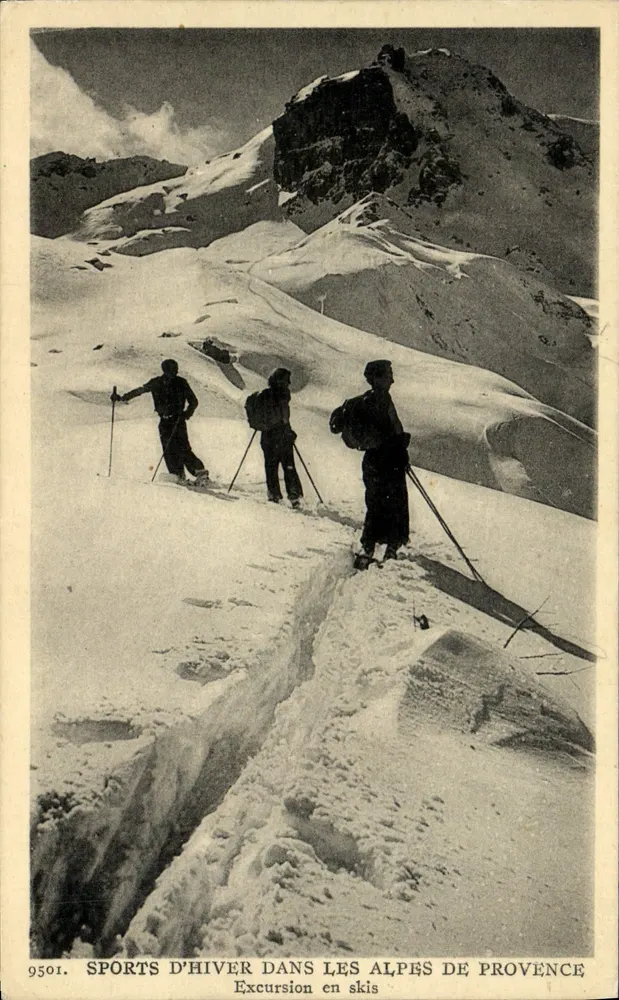Ski-Exkursion — Winter-Sport in den Alpen der Provence — Éditions La Cigale, Nr. 9501 - Vorderseite
