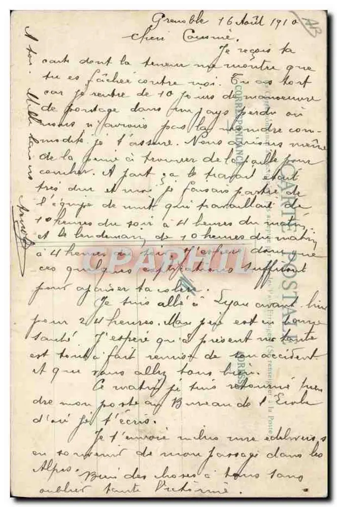 Grenoble - Esportes de inverno - O Esqui — E. Reynaud Editor, n° 2425 - Verso