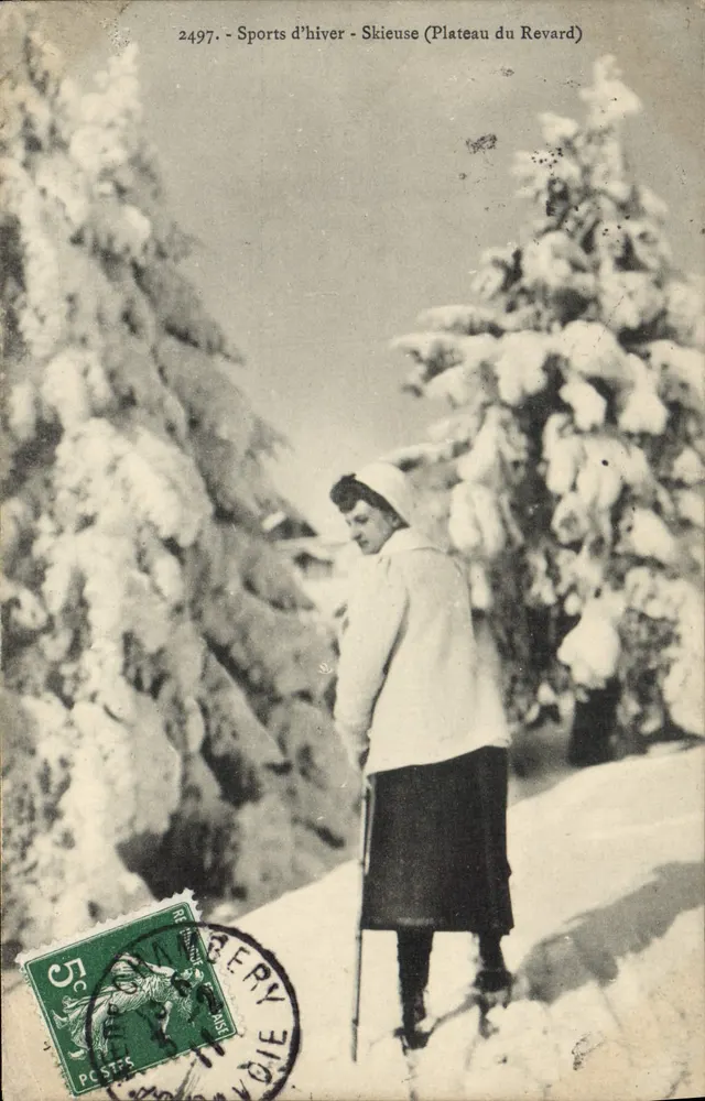 Skifahrerin (Plateau du Revard) — Winter-Sport — Nr. 2497 — Verlag Gery - Vorderseite