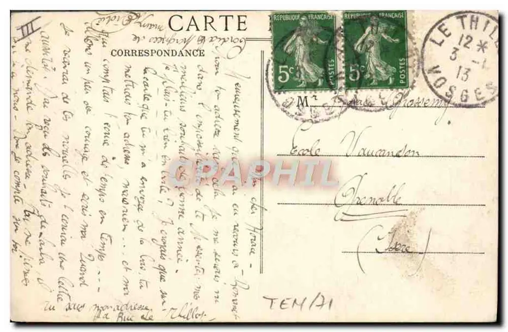 Ballon d'Alsace — Verloren in den Schneefeldern — Verlag A. und H. C. n° 8040 - Rückseite