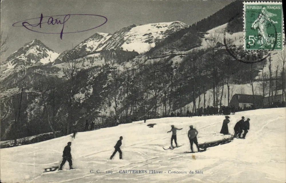 Cauterets im Winter — Skirennen — C.C. 109 - Vorderseite