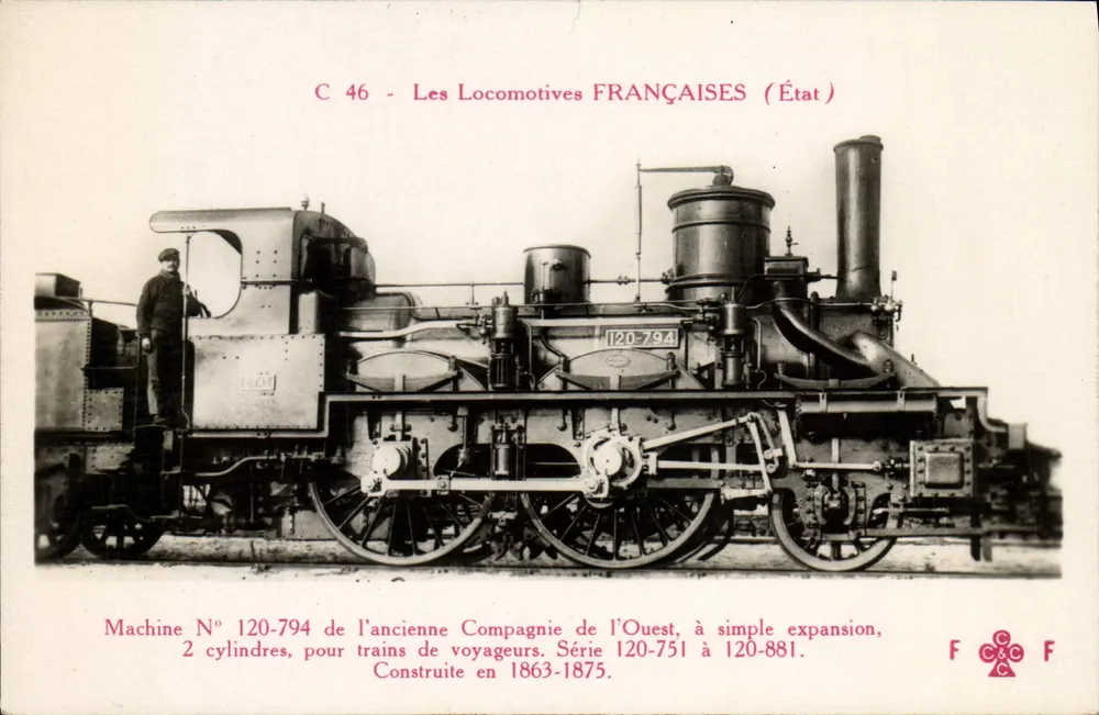 Dampflok Nr. 120-794 — Compagnie de l'Ouest — Serie 120-751 bis 120-881 — Verleger F. F. - Vorderseite
