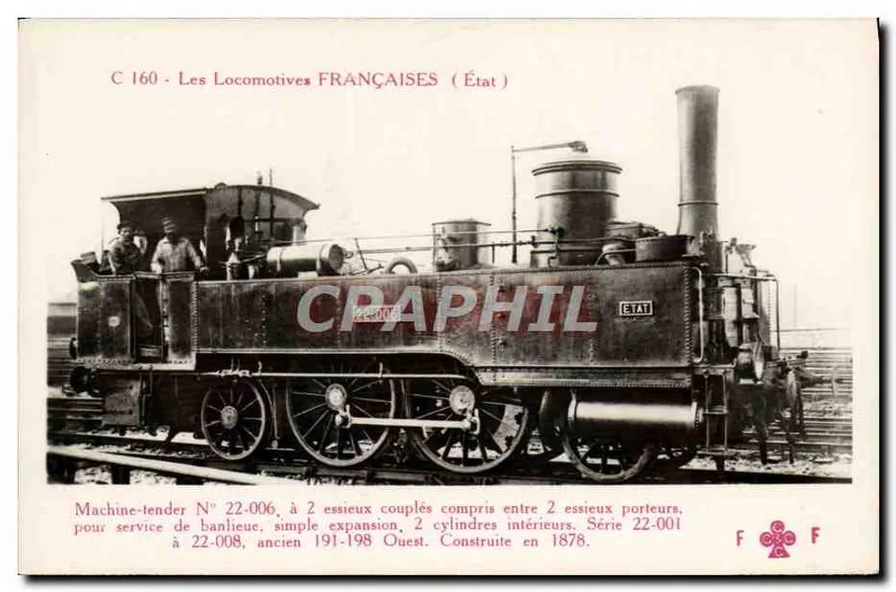 Locomotiva francesa N° 22-006 — Série 22-001 — Estado - Frente
