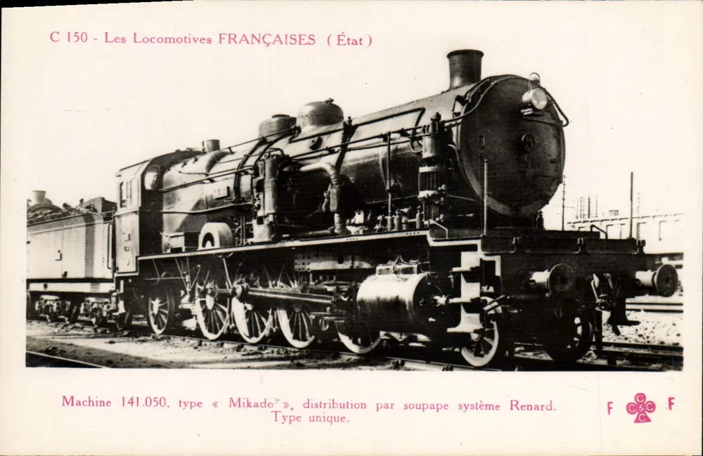 Französische Lokomotive — Typ Mikado Nr. 141.050 — Verleger F. Pleurey, Paris - Vorderseite