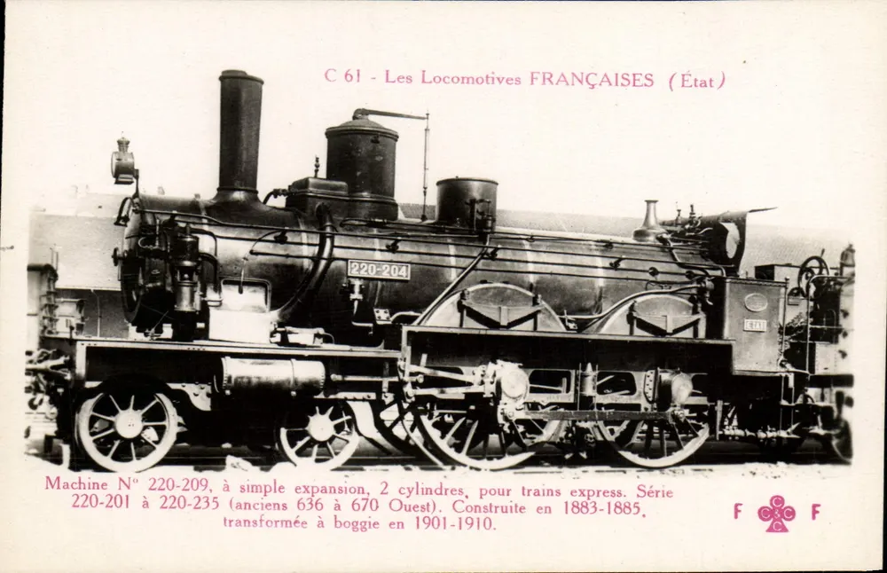 Locomotiva n° 220-209 — Série 220-201 a 220-235 — Estado - Frente