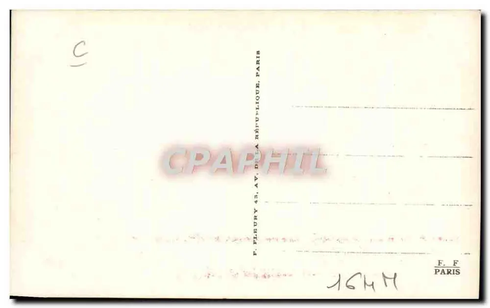 Locomotiva francesa — Máquina N° 220-314 — Editor F. F. - Verso