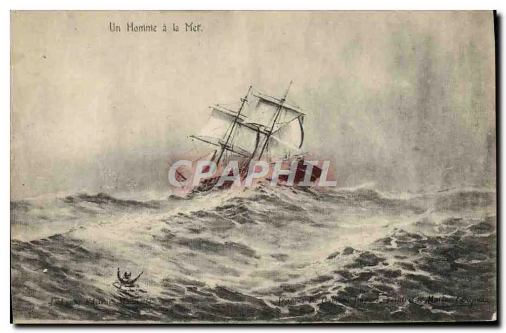 Ein Mann am Meer — Schiffbruch — Photo-ateliers Baudouin-Vincent, Marseille - Vorderseite