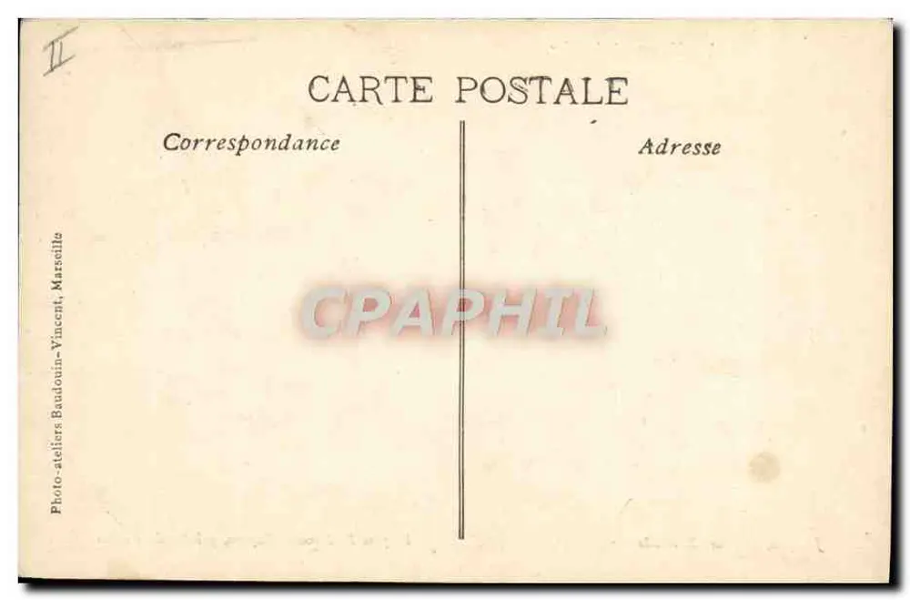 Ein Mann am Meer — Schiffbruch — Photo-ateliers Baudouin-Vincent, Marseille - Rückseite