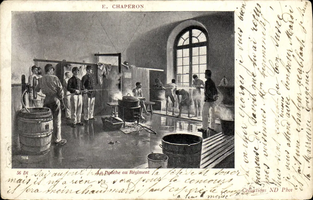 Sala de chuveiro no Regimento — E. Chaperon — n° 56 D1 - Frente