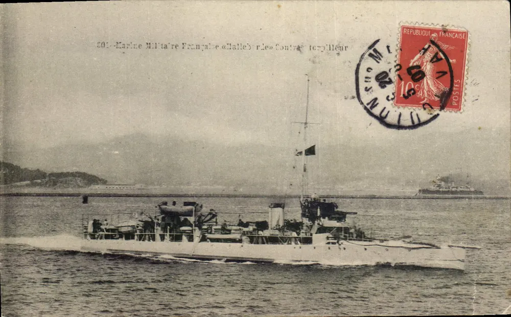 Marine Militaire Française « Malleb » — Torpedokreuzer — unbekannter Verlag, Seriennummer 201 - Vorderseite