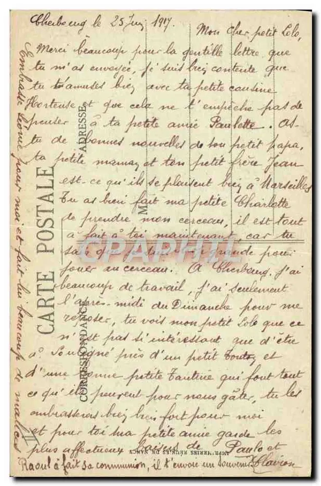 Cherbourg - Marinewaffenarsenal - Der Torpedoboots-Post — Sammlung F. C., Cherbourg - Rückseite