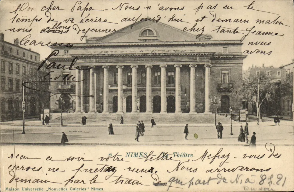Teatro de Nîmes — Maison Universelle « Nouvelles Galeries » — editor desconhecido, número de série não visível - Frente