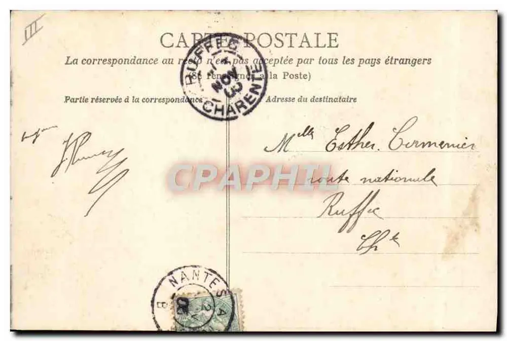 NANTES — Le Théâtre de la Renaissance — Collection Decré frères, Nantes - Verso