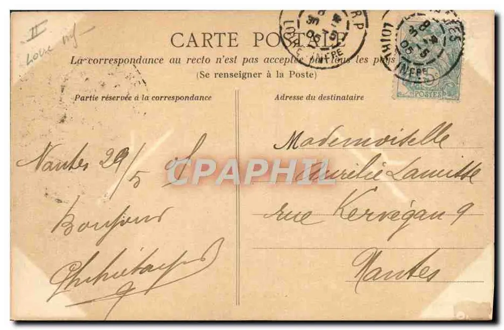 NANTES - Le Théâtre de la Renaissance — Collection du Bazar Sainte-Croix, n°12 - Verso