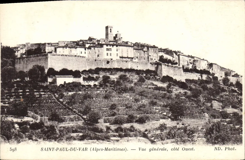 Saint-Paul-du-Var (Alpes-Maritimes) — Vista geral, lado Oeste. ND. Fot. n°598 - Frente