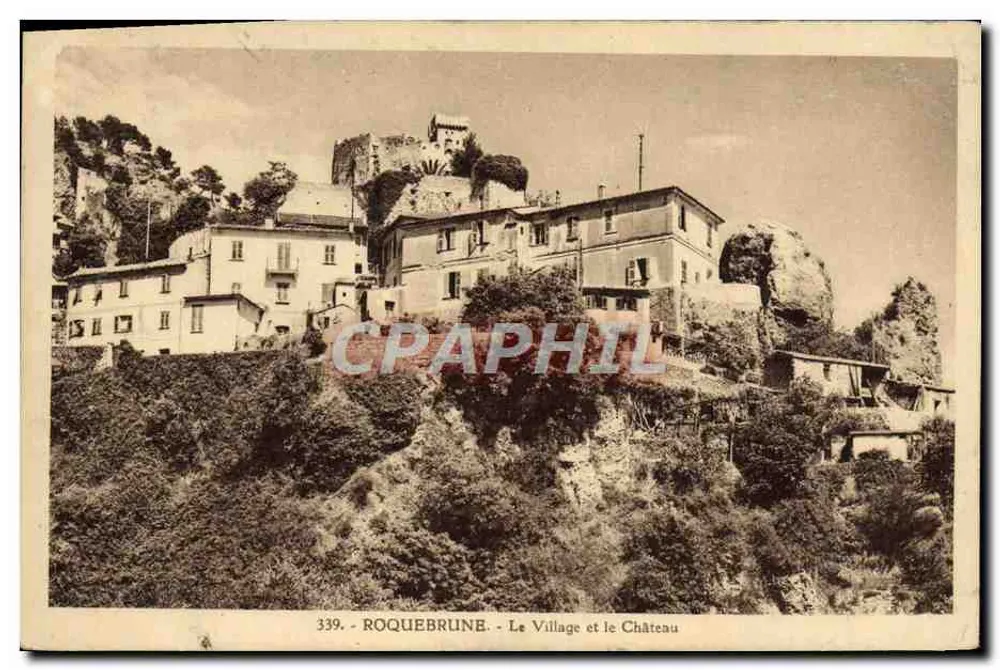 Roquebrune - A Vista do Village e do Castelo — Edição La Cigogne, n° 339 - Frente