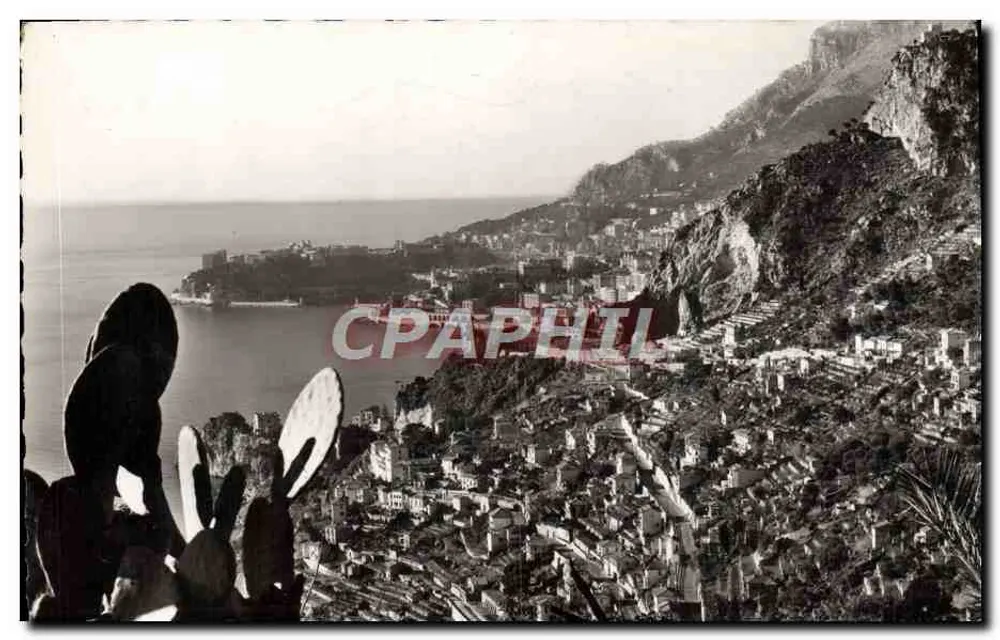 Allgemeiner Blick auf Roquebrune-Cap-Martin — Monte-Carlo und den Felsen von Monaco — Authentische Ausgabe - Vorderseite