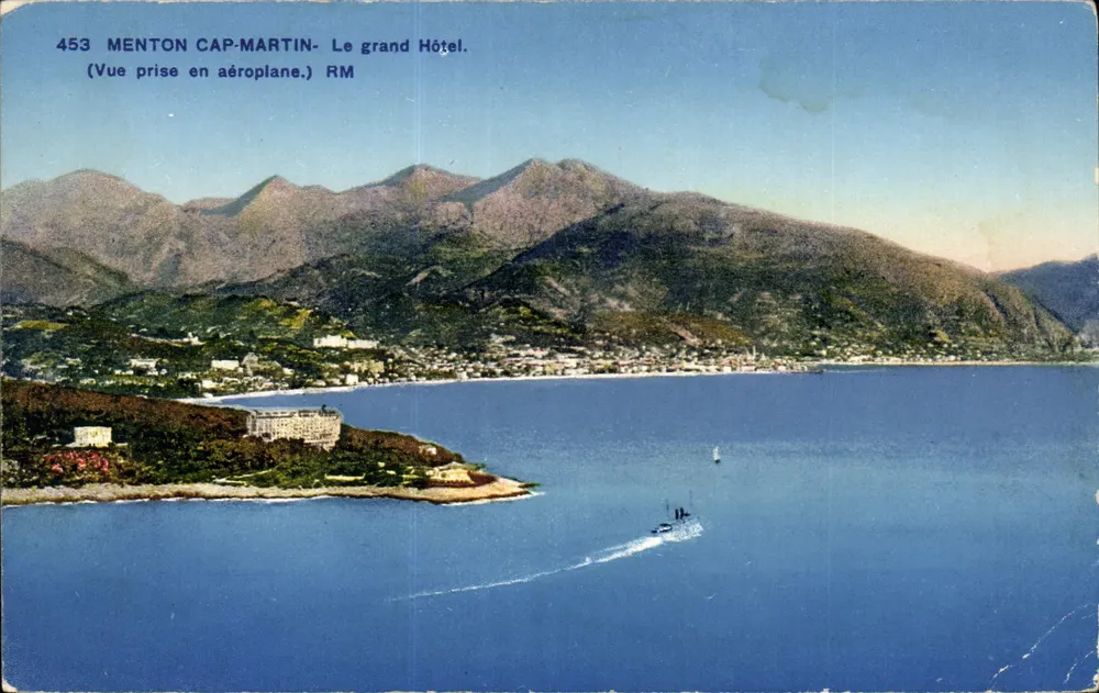 Menton Cap-Martin — Das Grand Hotel — Ansicht aus einem Flugzeug — RM, n° 453 - Vorderseite