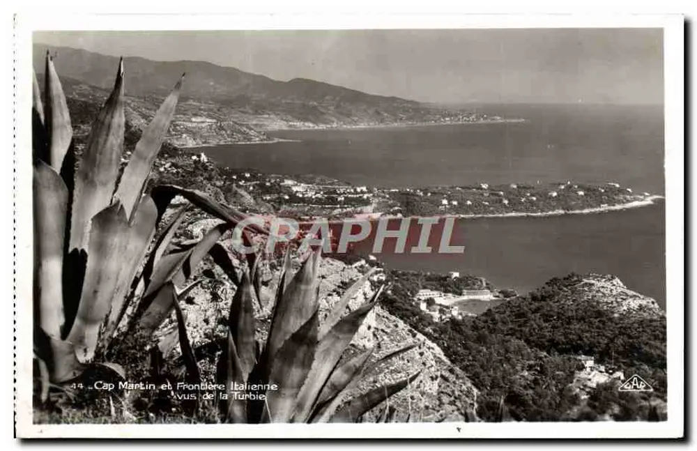 Cap Martin und italienische Grenze — von Turbie aus gesehen — G.A. Real-Photo, Straßburg - Vorderseite