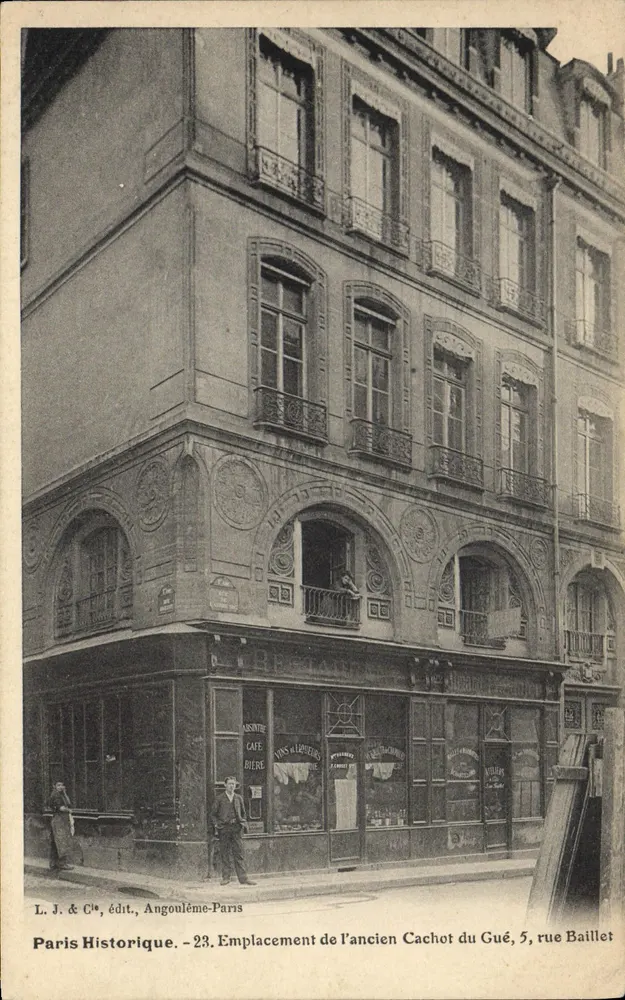 Standort des alten Gué-Verlies, 5, Straße Baillet — Paris — L. J. & Cie, Verlag, Angoulême-Paris - Vorderseite