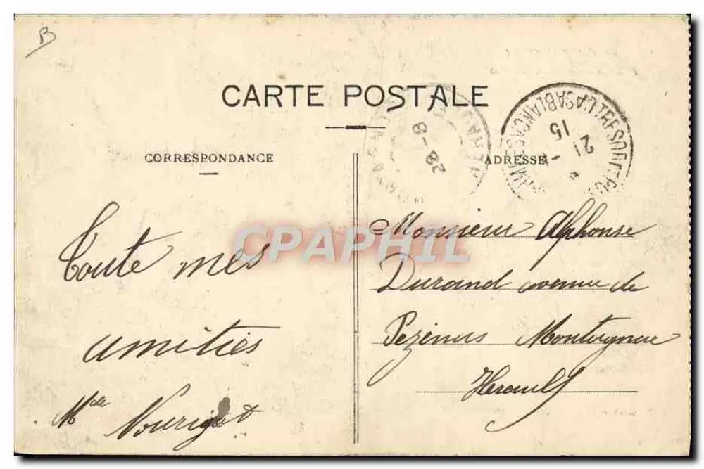 Casablanca — Prisonniers balayant les rues — P. Grébert, Casablanca - Rückseite