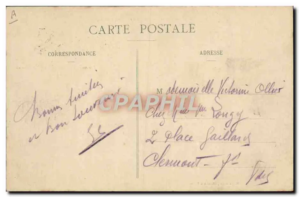 Riom - Casa Central e Rampe de Layat — H. Passanger, livreiro em Riom - Verso