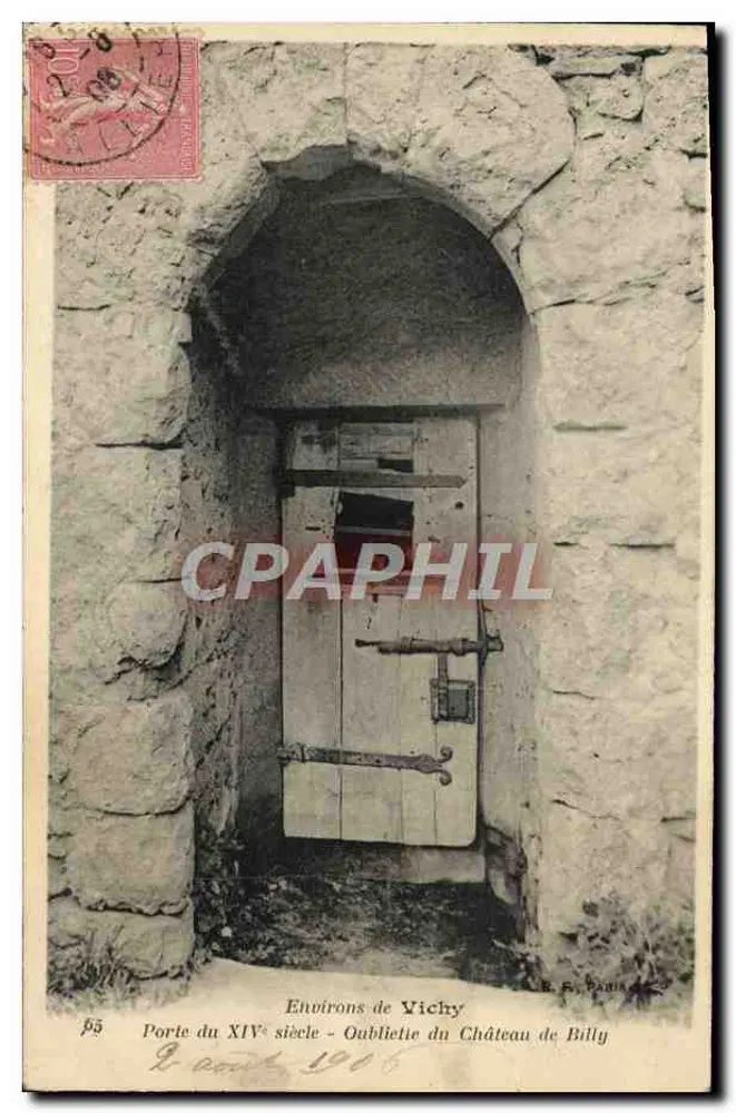 Umgebung von Vichy — Tor des 14. Jahrhunderts - Keller des Schlosses Billy — E. F. PABIA - Vorderseite