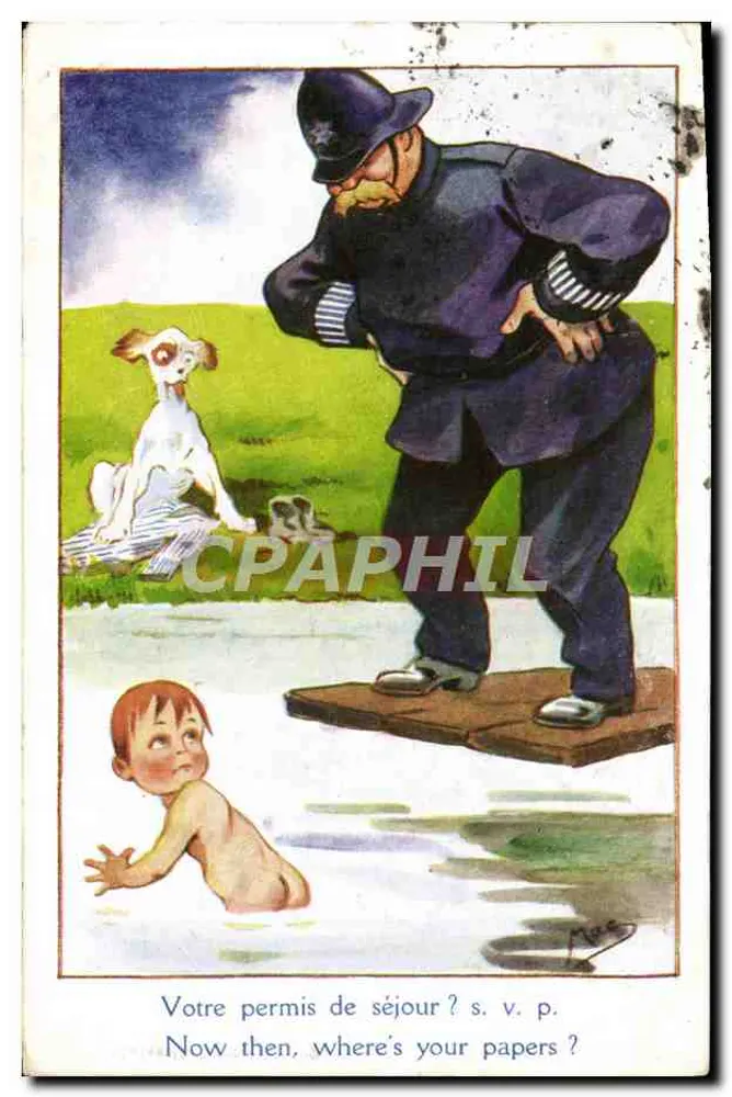 Polizist und Kind im Wasser — La Bayelette, Serie Nr. 02 — Verlag nicht sichtbar - Vorderseite