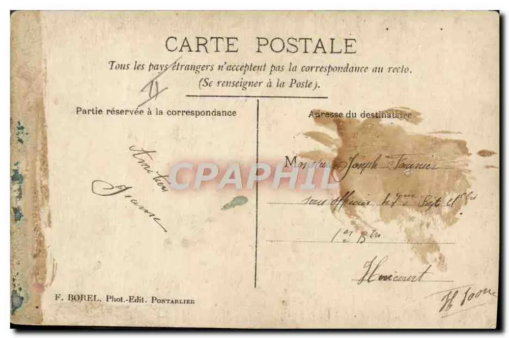 Deux jeunes femmes en tenue de ski — studio — F. BOREL, Phot.-Edit. Pontarlier - Rückseite