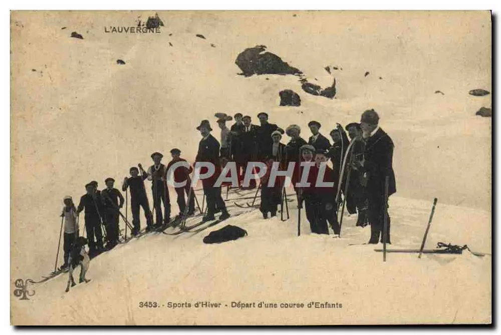 Auvergne - Winter-Sport - Start einer Kinder-Rennstrecke - n°3453 - Vorderseite