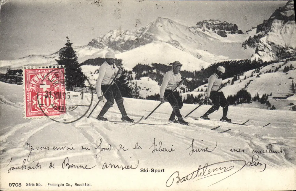 Ski in den Alpen — Serie 85 — Phototypie Co., Neuchâtel - Vorderseite