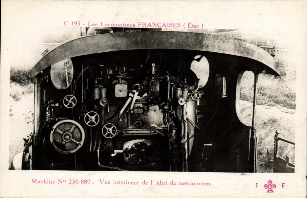 Innenansicht des Mechanikerabriegels — Maschine Nr. 230-880 — Französische Lokomotiven (Staat) - Vorderseite