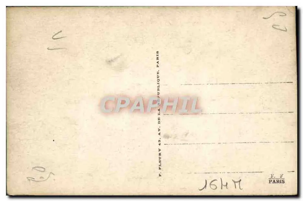 Innenansicht des Mechanikerraums — französische Lokomotive Nr. 140-006 — Verlag F. Fleury, Paris - Rückseite