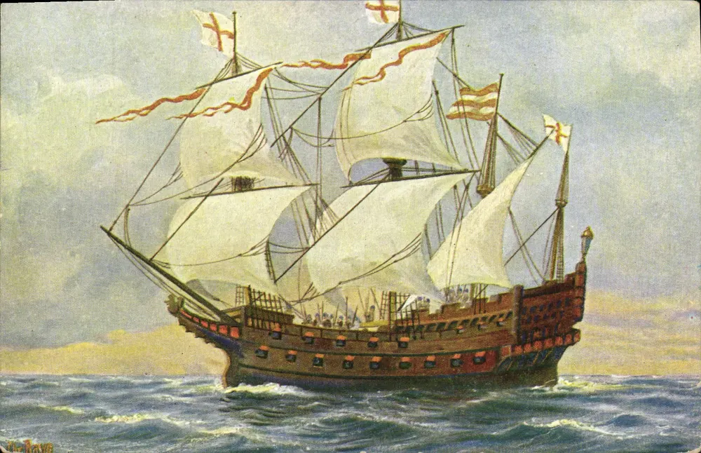 Navio de guerra inglês — Século 16 — Marine-Galerie, n° 93 - Frente