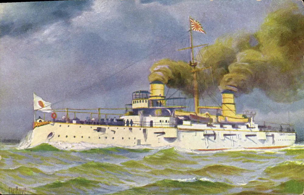 Navio japonês — Linienschiff "Kasuga" — Marine-Galerie - Frente