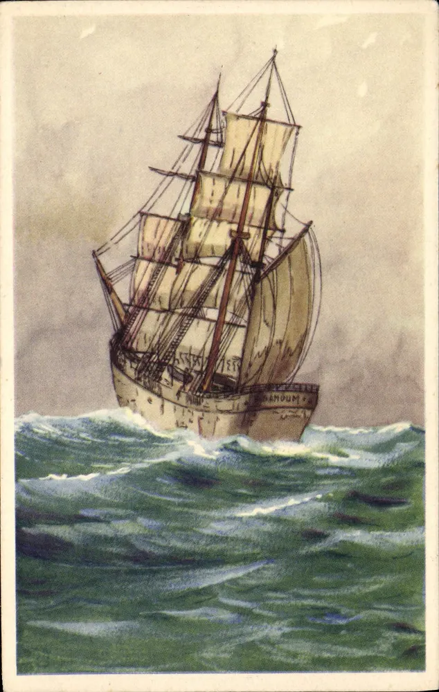 O navio SANDOUM — ilustração marítima — Imprensa Belgaqua, n°1041 - Frente