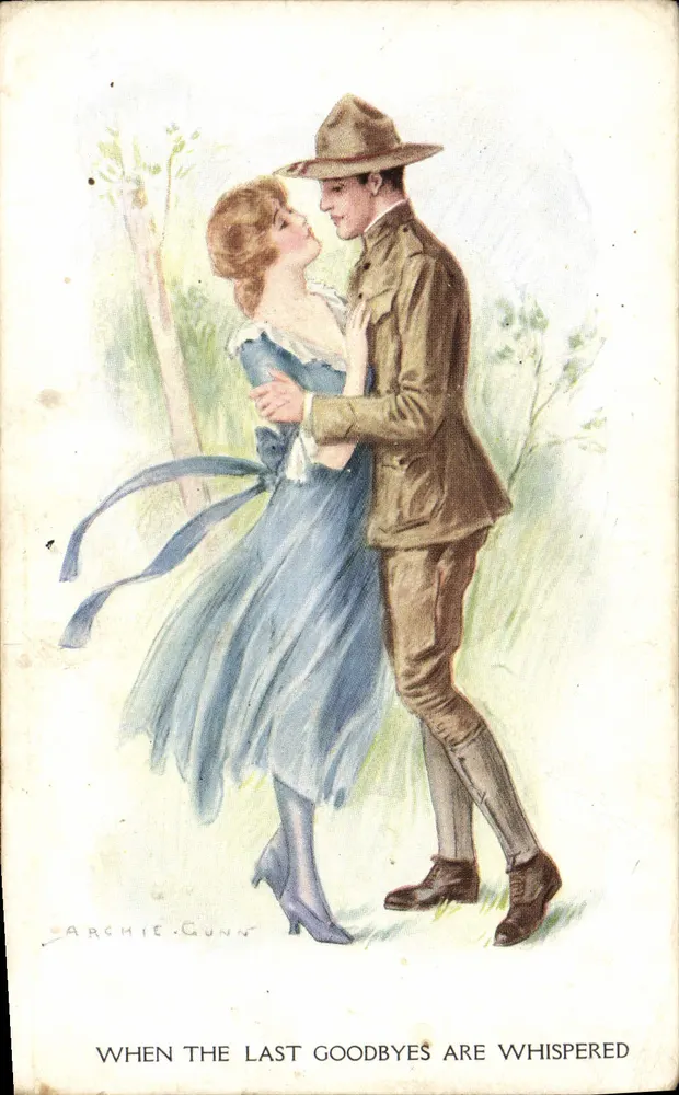Soldat und Frau im Arm — Abschiedsszene — Archie Gunn - Vorderseite