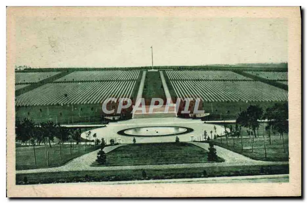 Amerikanischer Friedhof Meuse-Argonne — Allgemeiner Blick (14.095 Grabstellen) — Ausgabe H.S. Verdun - Vorderseite