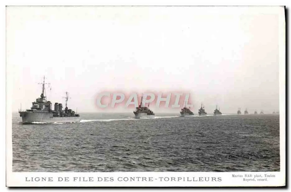 Linie der Zerstörer — Marine — Verlag Marius BAR, Toulon - Vorderseite