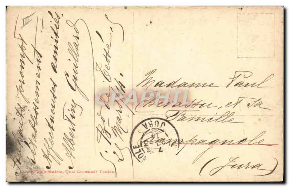 Toulon — Die Flotte in Manövern — Verlag: A. de 1910-Guérin, Quai Cronstadt Toulon, n°10 - Rückseite