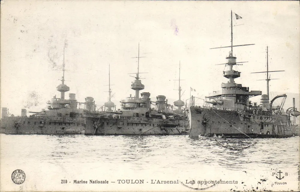 Toulon - Das Arsenal - Die Anlegestellen — Marine Nationale — n°210 — Verlag P.A.B. Toulon - Vorderseite