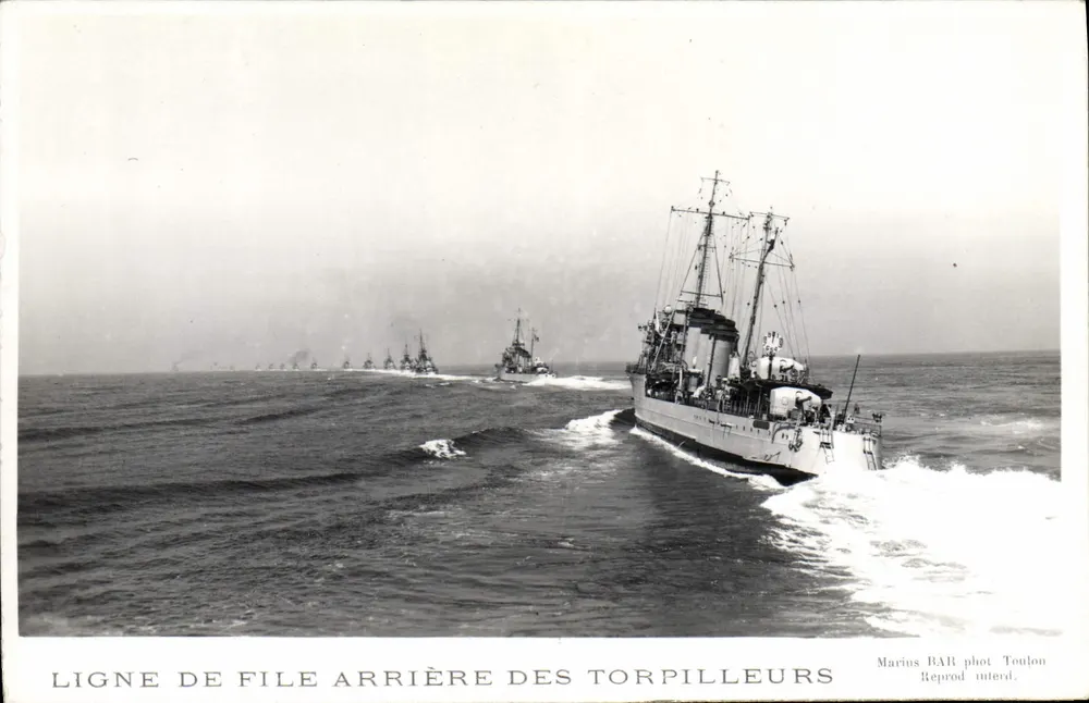 Rücklinie der Torpedoboote — Marines BAR phot. Toulon - Vorderseite
