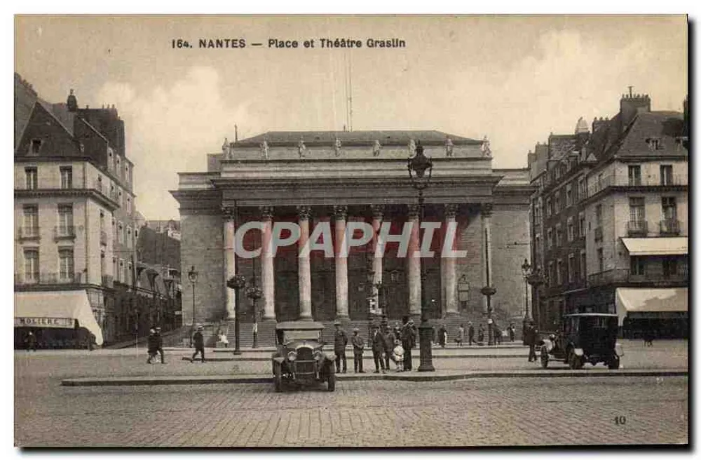 NANTES — Platz und Theater Graslin — Verlag F. Chapeau Nantes - Vorderseite